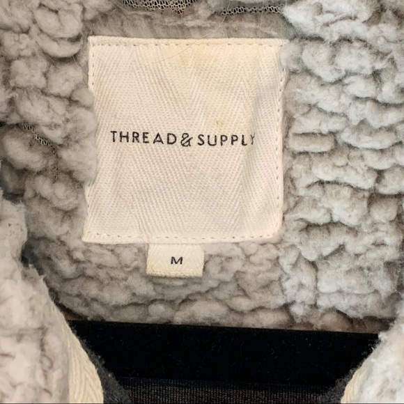 Thread and Supply Lazy Sunday 1/4 Zip Sherpa Pullover Top Medium - Picture 3 of 5